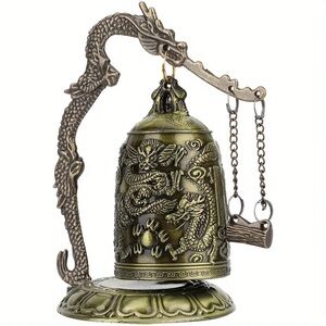 Antique Bronze Artisan Dragon Korean Bell Stand Alone Ornament
